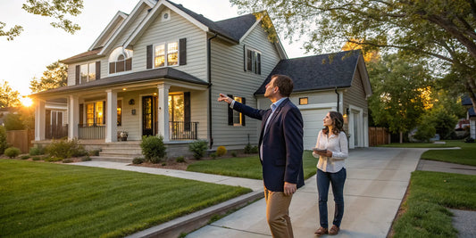 First-time home buyers viewing single-family homes for sale in Omaha.